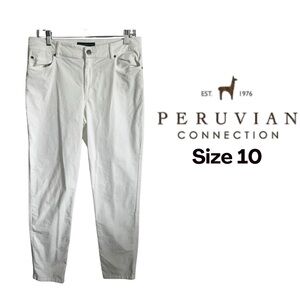 Peruvian Connection Women's Pants Cotton Blend White Size 10 EUC